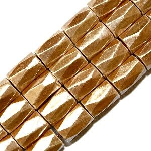 Magnetic Hematite Beads: Faceted Pearl Gold (6x8mm)