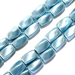 Magnetic Hematite Beads: Pearl Baby Blue Twist (4x7mm)