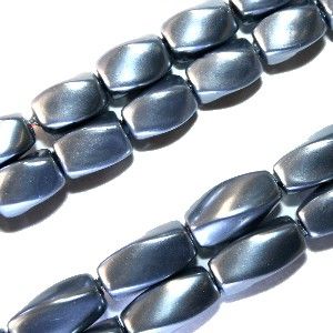 Magnetic Hematite Beads: Pearl Blue Twist