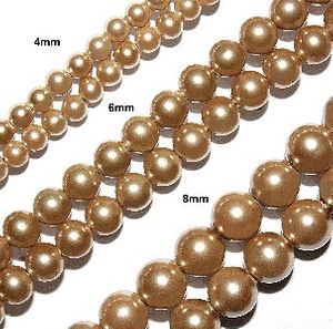 Magnetic Hematite Beads: Pearl Gold Rounds