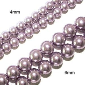 Magnetic Hematite Beads: Pearl Lavender Rounds