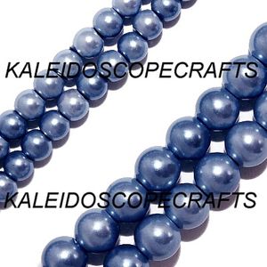 Magnetic Hematite Beads: Periwinkle Blue Rounds