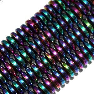 Magnetic Hematite Beads: Rainbow Rondelle Discs (6mm)