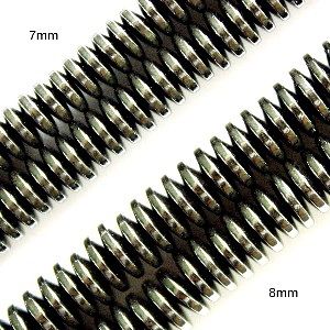 Magnetic Hematite Beads: Rondell Discs (7mm)