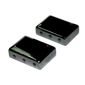 Magnetic Hematite Beads: Spacer Three Hole HIGH Power