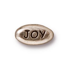 Pewter Joy Message Beads