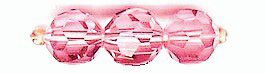 Pink Round Faceted Glass Beads