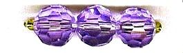 Purple Round Faceted Glass Beads