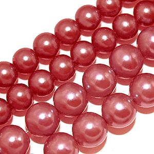Rose Pink Glass Pearl Beads
