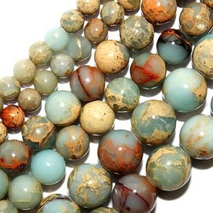 Round Aqua Terra Jasper Beads (4mm)