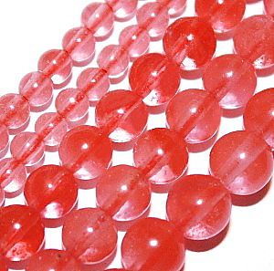 Round Strawberry Quartz Beads (6mm)