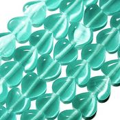 Turquoise Blue Fiber Optic Cats Eye Heart Beads (6mm) Turquoise Blue Fiber Optic Cats Eye Heart Beads (6mm)
