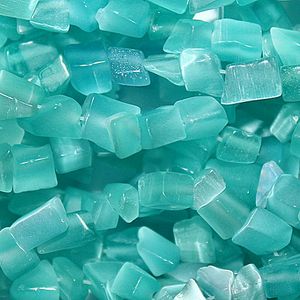 Turquoise Fiber Optic Cats Eye Bead Chips