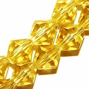 Yellow Bicone Glass Beads