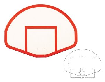 First Team 39" X 54" Fan-Shaped Fiberglass Backboard
