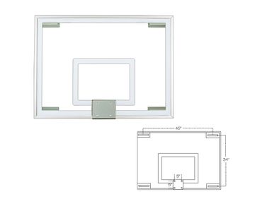 First Team 40" X 54" (1/2" Thick) Tempered Glass Backboard