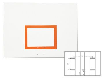 First Team 42" X 60" Rectangular Steel Backboard w/ brackets