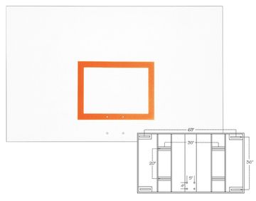 First Team 42" X 72" Rectangular Steel Backboard w/ brackets