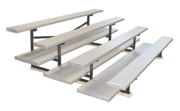 Indoor Outdoor Bleachers - Four Row, Double Foot Plank, Variable Length