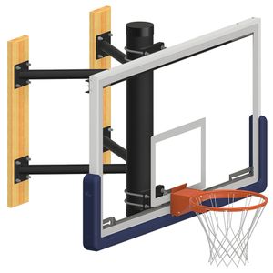 Jaypro Fixed Height Wall Mounted Basketball Shooting Station - 72 Inch Glass