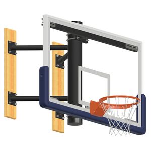 Jaypro Fixed Height Wall Mounted Basketball Shooting Station - 72 Inch Glass