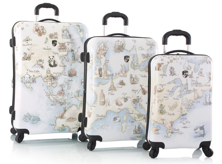 Heys Illustrated Map 3Piece Luggage Set Heys