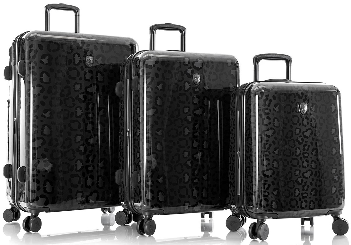 Heys Black Leopard 3Piece Luggage Set Hardside Luggage