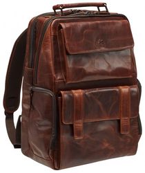Mancini Buffalo Leather 15.6 Laptop Backpack