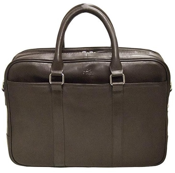 Mancini Colombian Leather Laptop Zippered Briefcase