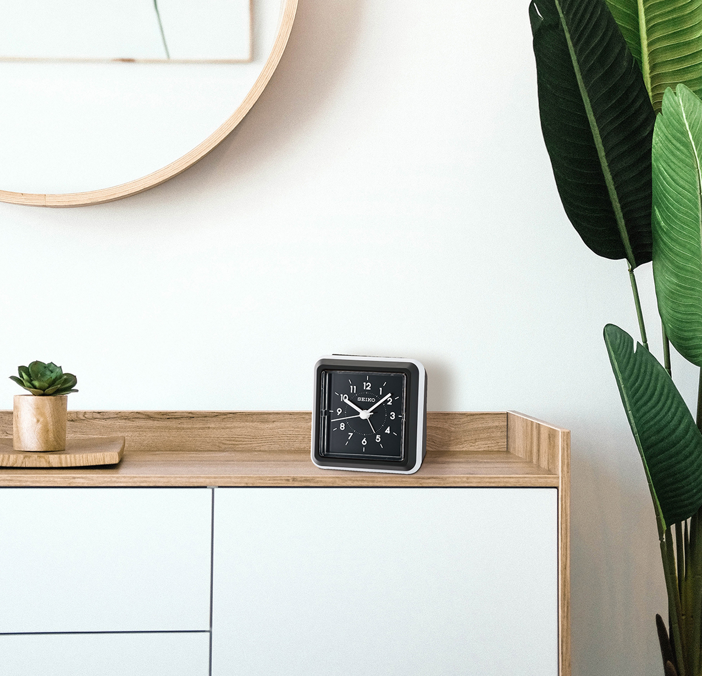 Ena Black Alarm Clock by Seiko