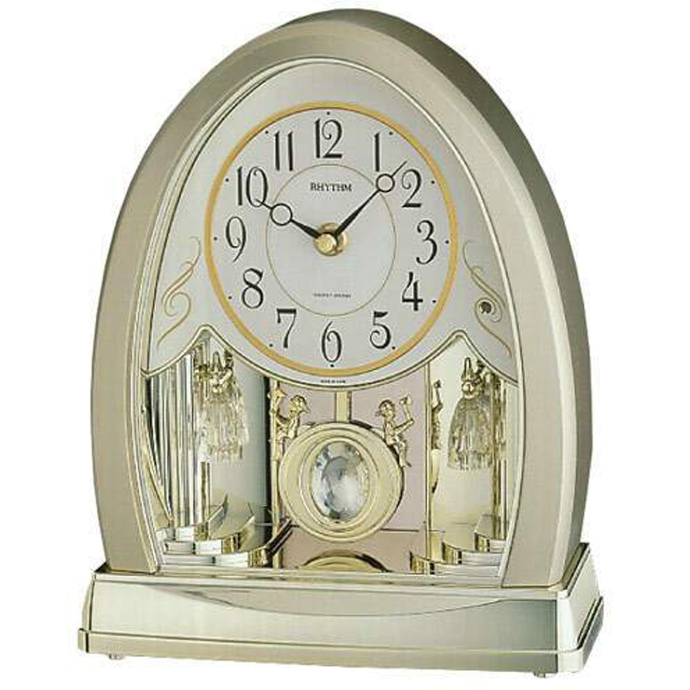 Joyful Crystal Gold Mantel Clock by Rhythm