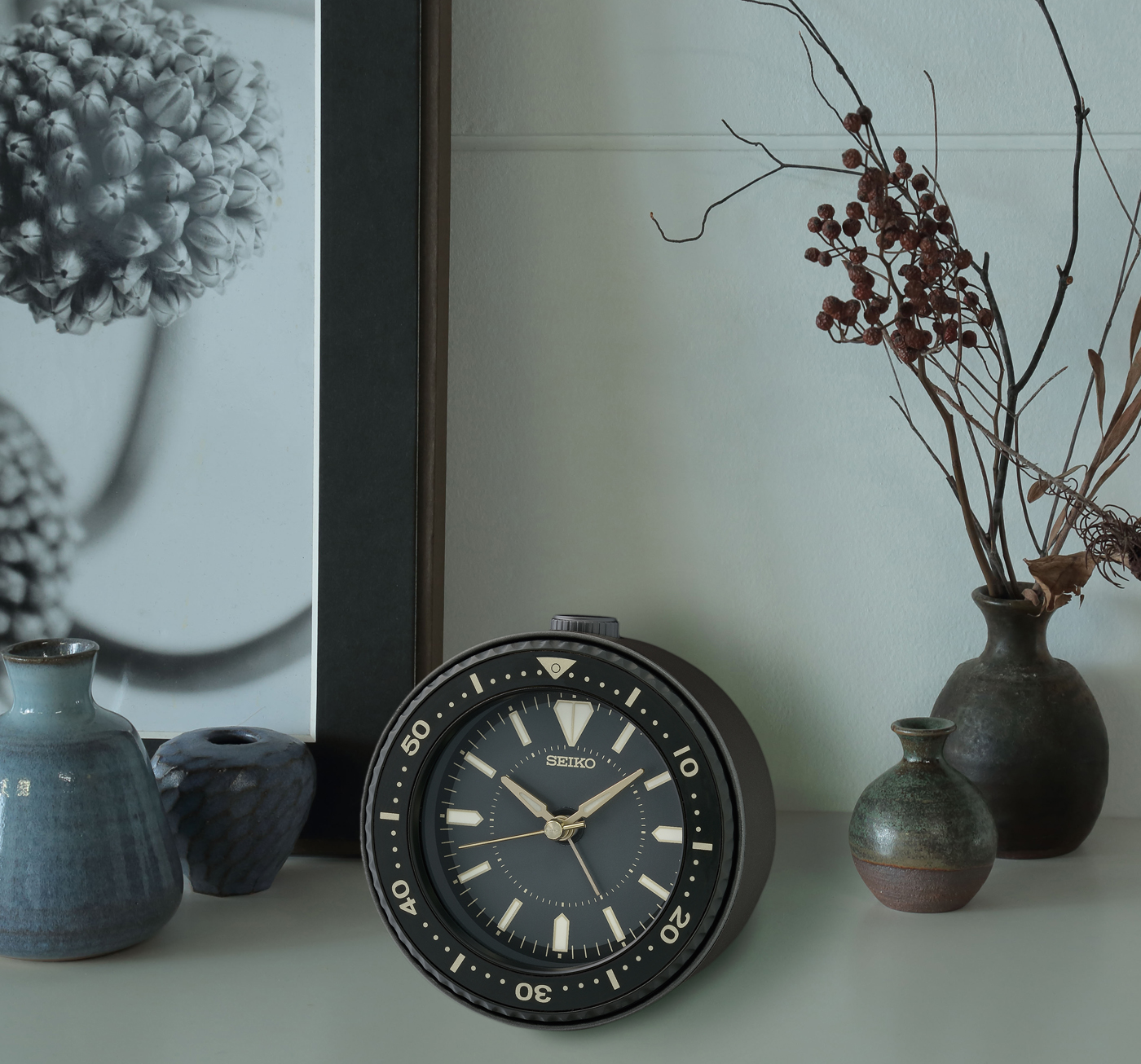 Mai Classic Black Alarm Clock by Seiko