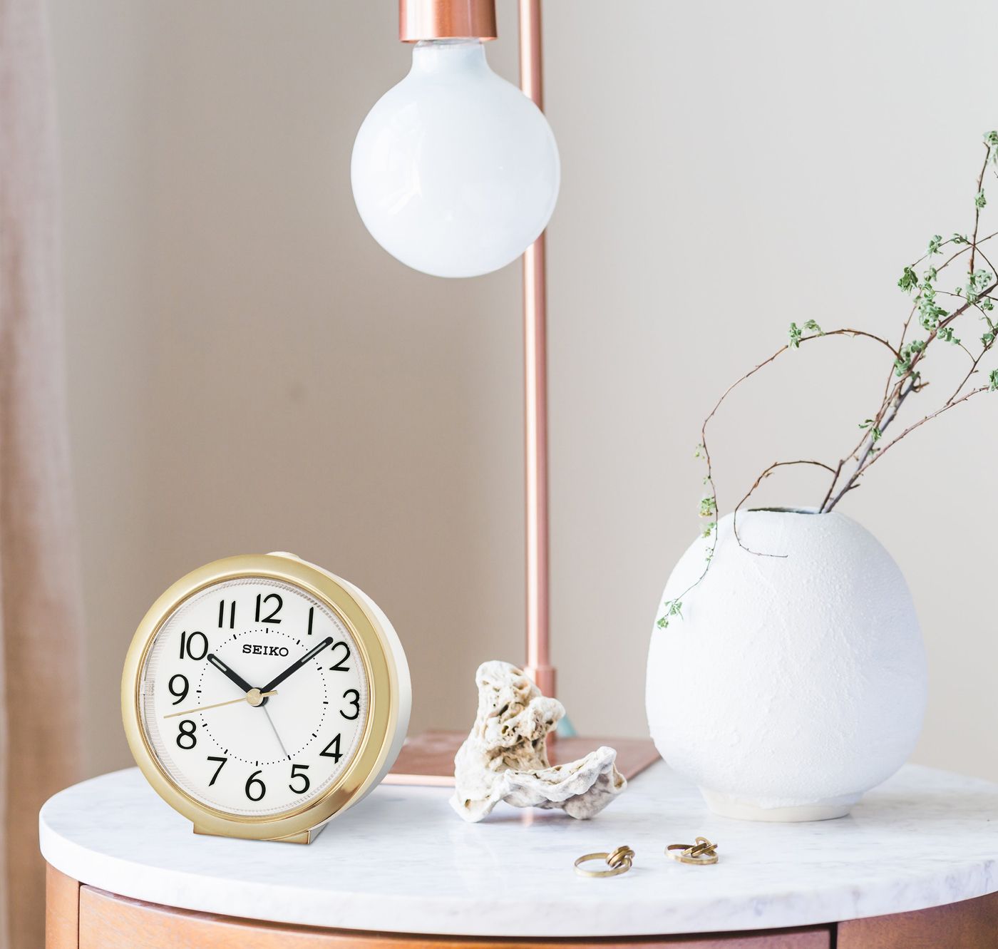 Sussex Gold Tone Alarm Clock by Seiko