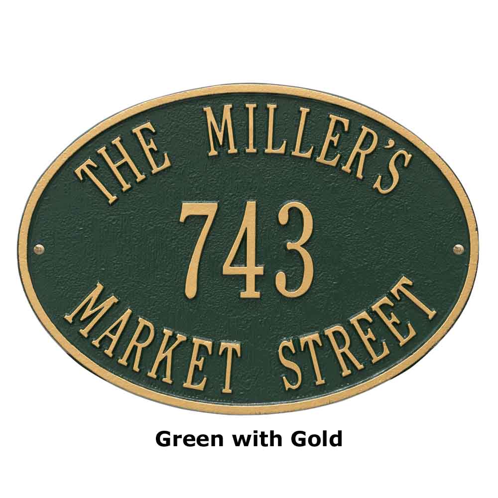 Hawthorne Oval Address Plaque by Whitehall