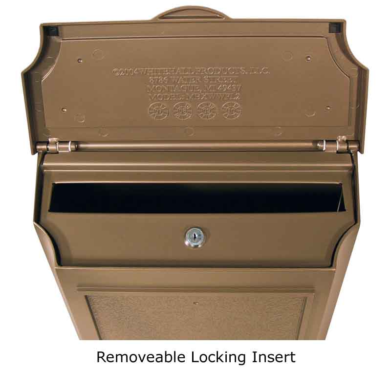 Whitehall Wall Mount Mailbox with Free Locking Insert