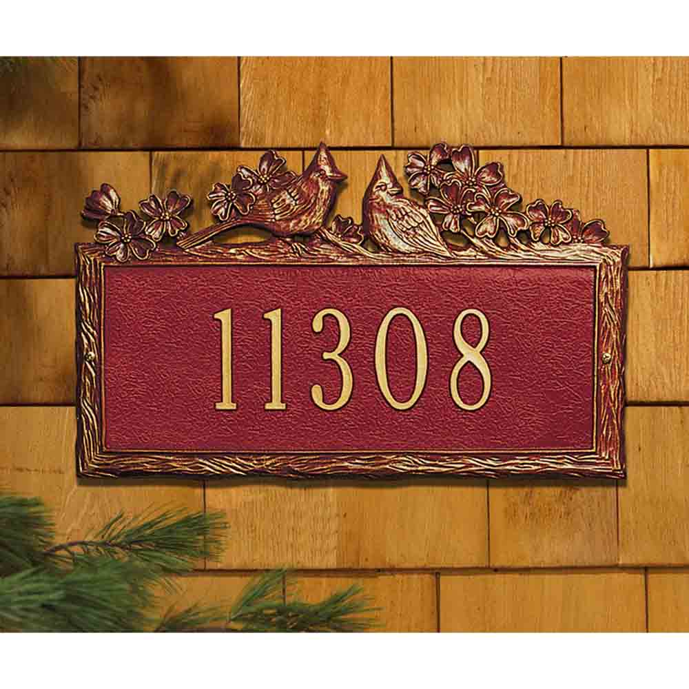 Woodland Cardinal Address Plaque by Whitehall