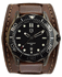 Men's Leather Cuff Watch - Diver