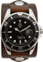 Men's Dark Brown Leather Cuff Watch - Diver