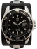 Men's Black Leather Cuff Watch - Diver