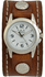 Women's Leather Cuff Watch With Stitching