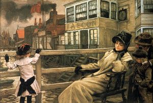 Waiting for the Ferry, by James Jacques Joseph Tissot - click to enlarge