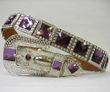 Atlas Cowgirl Western Brindle Hair Purple Rhinestone Belt