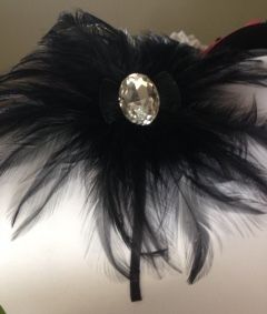 Black Feather & Crystal Headband