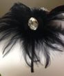 Black Feather & Crystal Headband