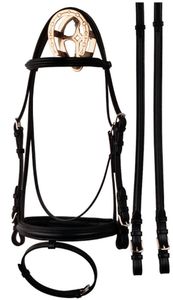  Fairhaven Plain Raised Padded Flash Bridle by Bobby's English Tack