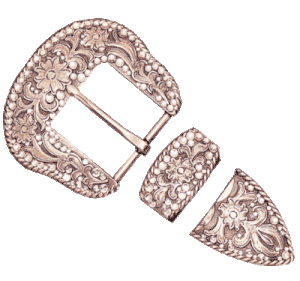 Floral Bling Belt Buckle Set