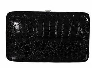 Framed fashion flat wallet crocodile