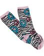 Justin Keep It Gypsy Zebra Print Peace Sign Socks 