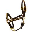 Leather Crown Diamond Pattern Padded Halter