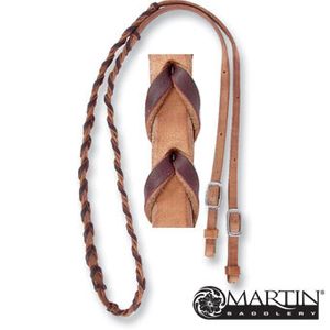 Martin Saddlery 5/8" Barrel Rein, 5 plait with Latigo Lacing
